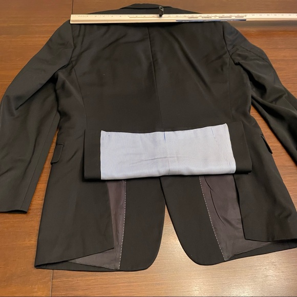 Tommy Hilfiger Mens Two Button Blazer Blue Lined Notch 41R FLAW Stain - Picture 6 of 13